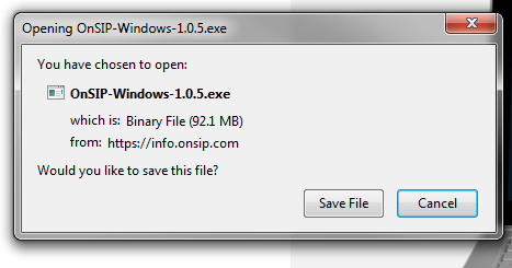 OnSIP app for Windows - Save File