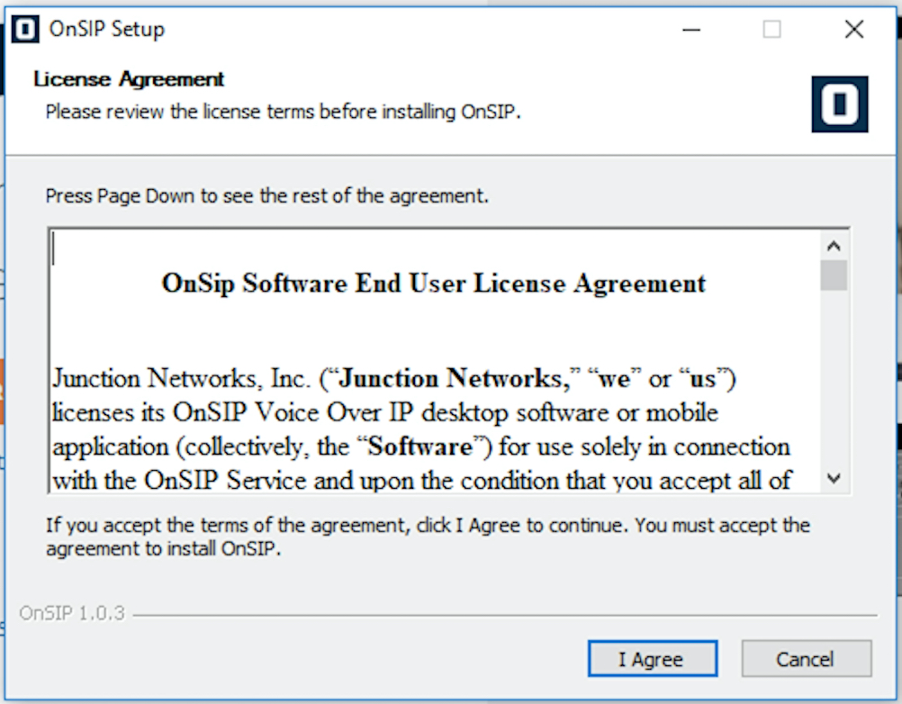 OnSIP app for Windows - EULA