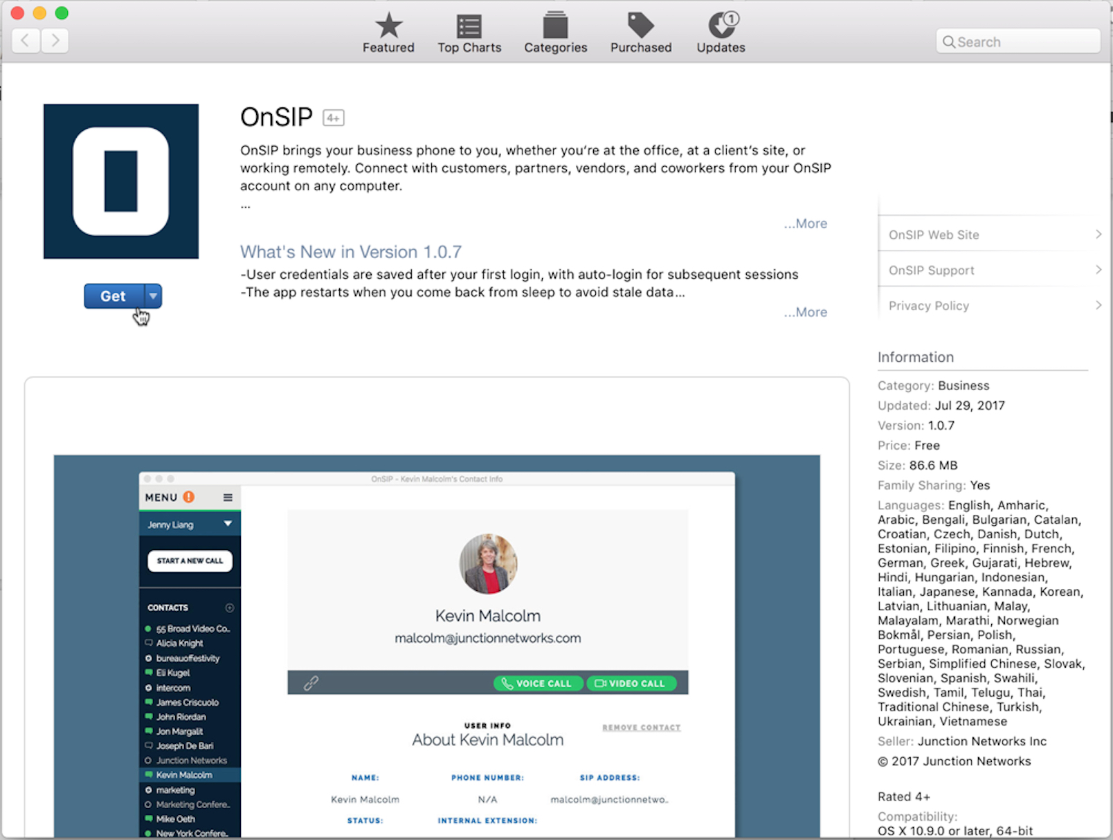 OnSIP app in the Mac App Store