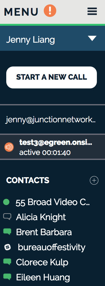 Active call in the OnSIP app
