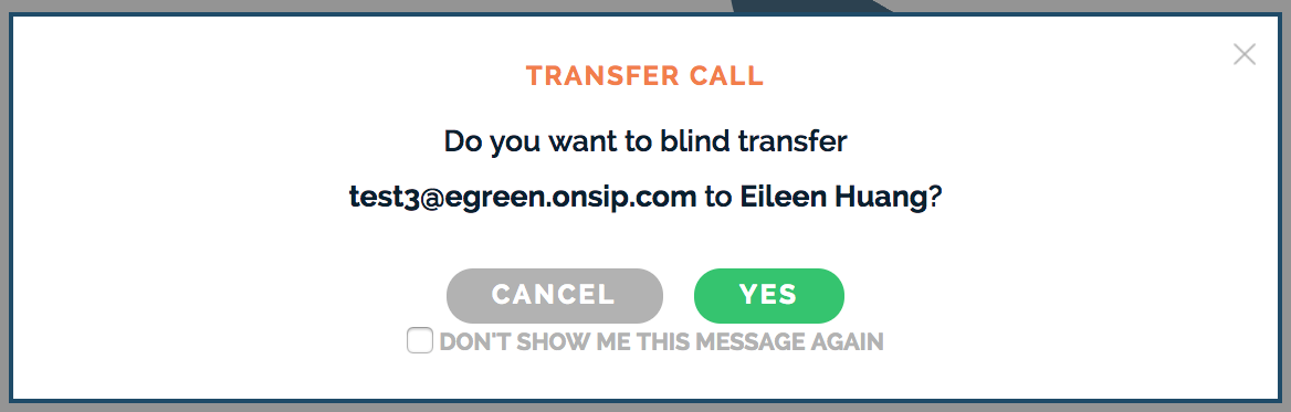 Complete blind call transfer in the OnSIP app