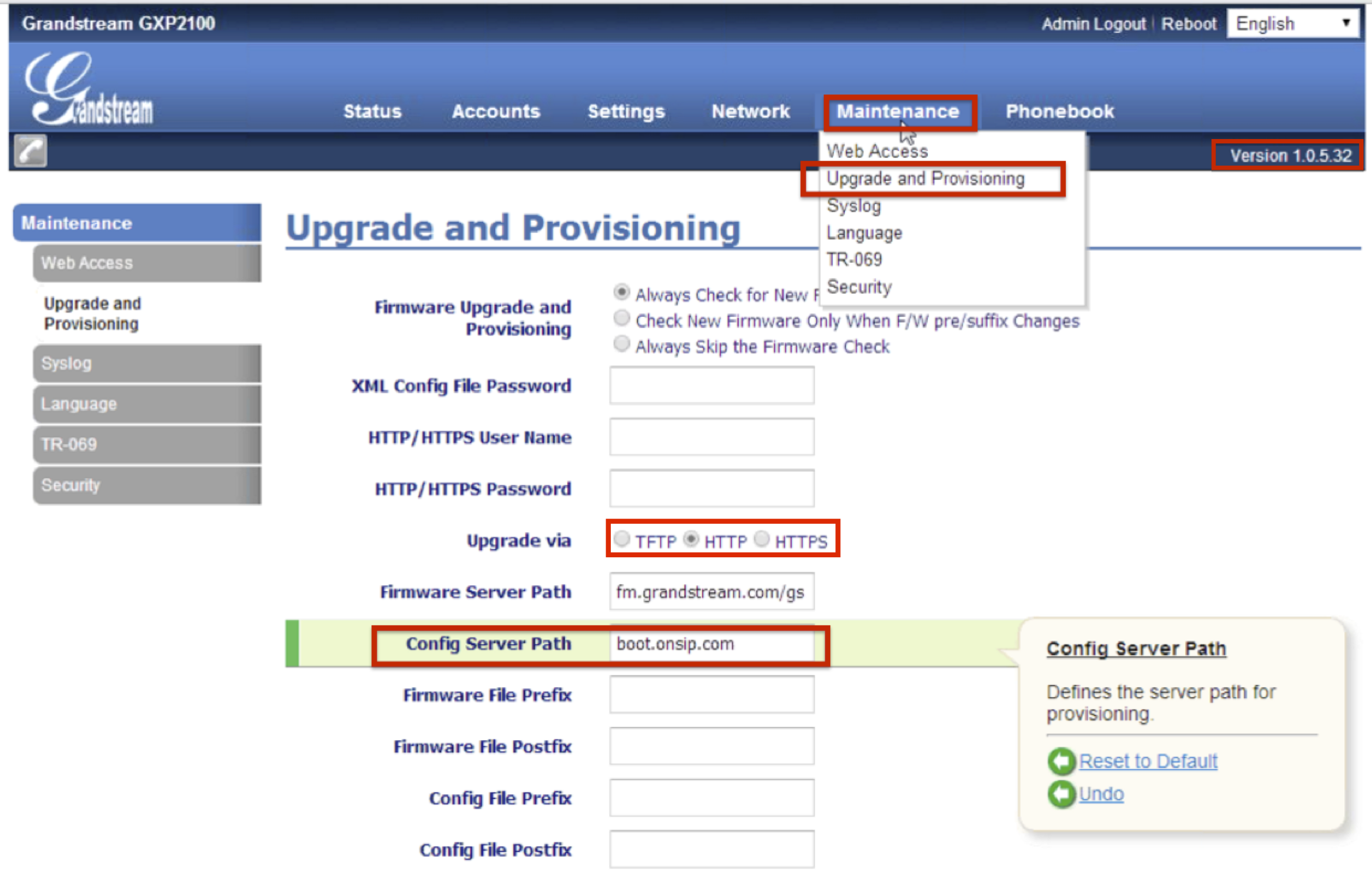Grandstream Boot Server OnSIP Support