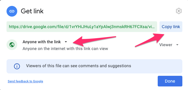 share link google drive url is not supported