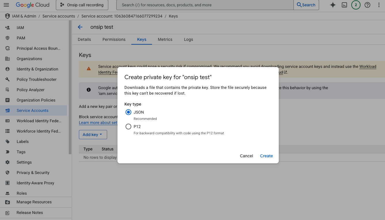 JSON private key create.png