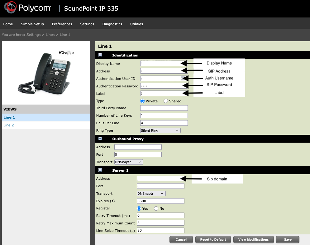 Manual Configuration of older Polycom SoundPointIP phones – OnSIP Support
