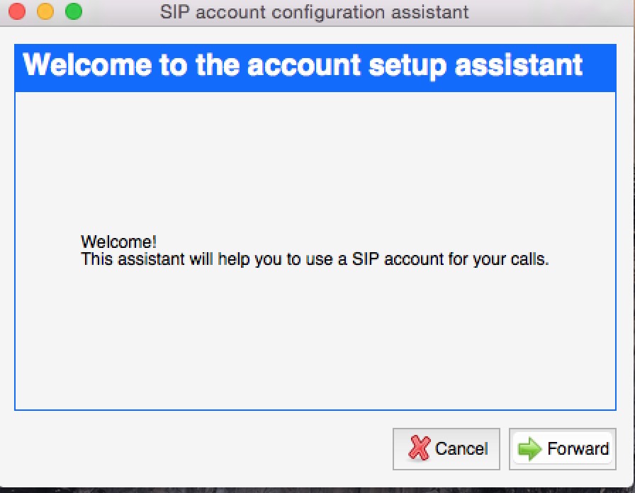 SIP account configuration assistant