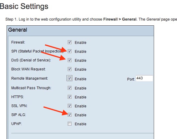 setup firewall for onsip